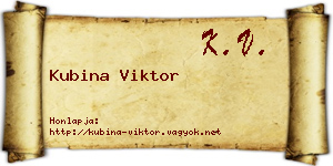 Kubina Viktor névjegykártya